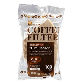 Yamato Bussan Coffee Filter, Natural, 5.5 x 9.1 inches (14 x 23 cm), Extra Capacity for 2 to 4 Cups, Pack of 100