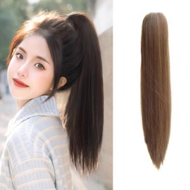 HAPVITAL Women's Ponytail Wig, Natural, Clip-On, Long, Straight Hair Extensions, Point Wig, Popular, Weddings, Shichi-Go-San Coming of Age Ceremonies, Graduation Ceremonies, Kimono, Yukata (Light