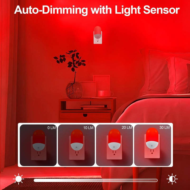 Finezeal 670nm Red & Amber Light Night Light for Sleep[2
