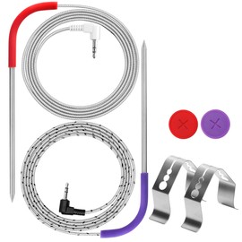 2024-New Upgrade for Traeger Meat Probe, 2-Pack Repalcement for Traeger Thermometer Probe, Waterproof Meat Probe with Holder Clip and Grommets Accessories