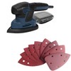 100 PCS Mouse Detail Sander Sandpaper 6 Holes, 80 Grit