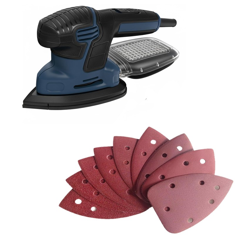 100 PCS Mouse Detail Sander Sandpaper 6 Holes, 80 Grit