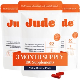 Jude Bladder Control Tablets, Daily Supplement, Reduce Leaks, Relieve Need-to-Go Urgency, Improve Sleep, Overactive Bladder Tablets, 180 Capsules