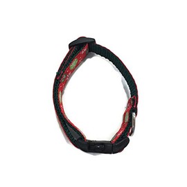 Christmas Dog Collar, Caninedesign, Snowflakes, Red, Green, 1 inch Wide, Adjustable, Nylon, Medium and Large (Red Snowflakes, 5/8" Small 9-13")