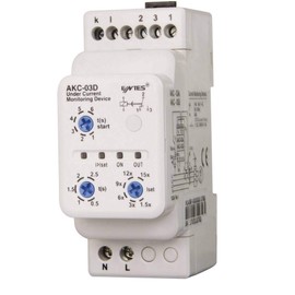 ENTES Relay Control of Courant AKC-03D, Automatic Operation, 1.5 - 60 A, 230 V AC, DIN Rail Mount, Silver Cadmium Oxide Contact, Normally Open