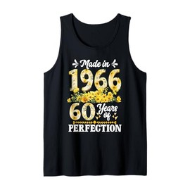 Made In 1966 Floral 60th Birthday Gifts 60 Years Old Women Tank Top