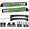 2-15 LED Green White Visor Light Bar Interior Upper Windshield