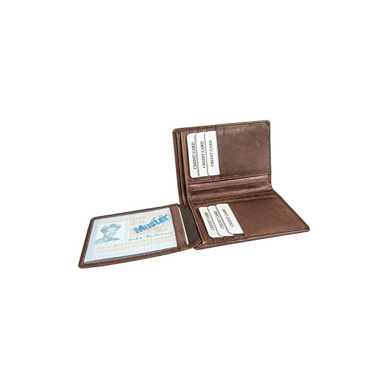 High Quality ID Card Case Wallet Real Leather Portrait Format