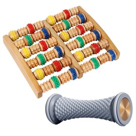 YouXiaor Fußmassagegerät,Fussmassageroller Holz mit Igelball Fußmassage,Fußroller Holzroller Fersensporn Massagegerät zur Stressreduzierung Entspannung Fersensporn Fußmassage für Zuhause&Büro