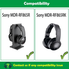 Premium Protein Leather Replacement Ear Pads for Sony MDR-RF865R MDR-RF865RK Headphones Replacement Ear Pads