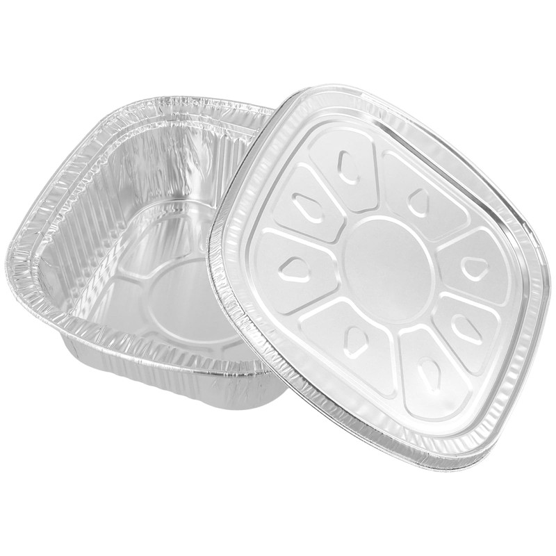SEUNMUK 30 PCS Aluminium Foil Trays, Square, Silver, 190x180x55mm, with