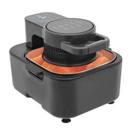 Airy Fryer,2.38 Gal 1350w Glass Air Fryer,6-In-1 Non-Drawer,Digital Display,Auto Shutoff,0-60 Min Timer, 0-24 H Reservation Function,Adjustable Temp 90-200 ℃(194-392℉),With Grill For Kitchens(Black)