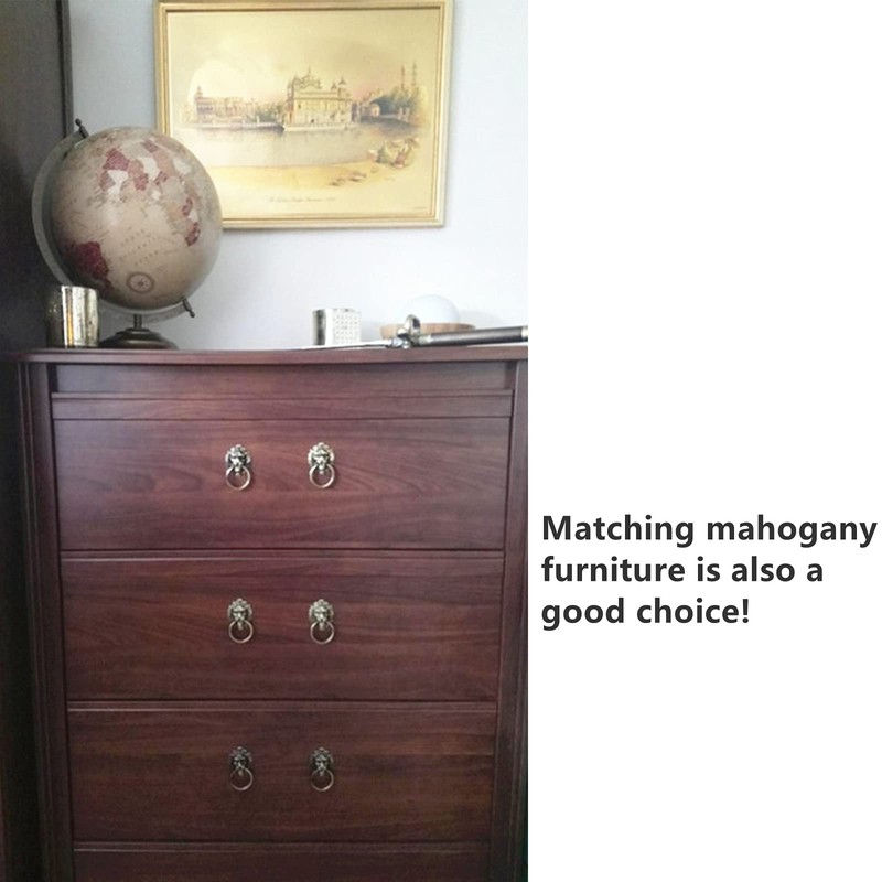 YankMooM 6 Pack Lion Head Knob Pull Handle Metal Drawer