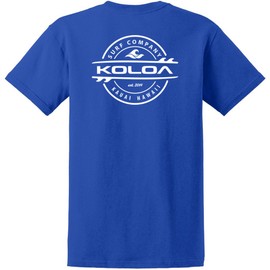 Koloa Surf Company Thruster Logo Heavy Cotton Tee - 2XL Tall - Royal/White Logo