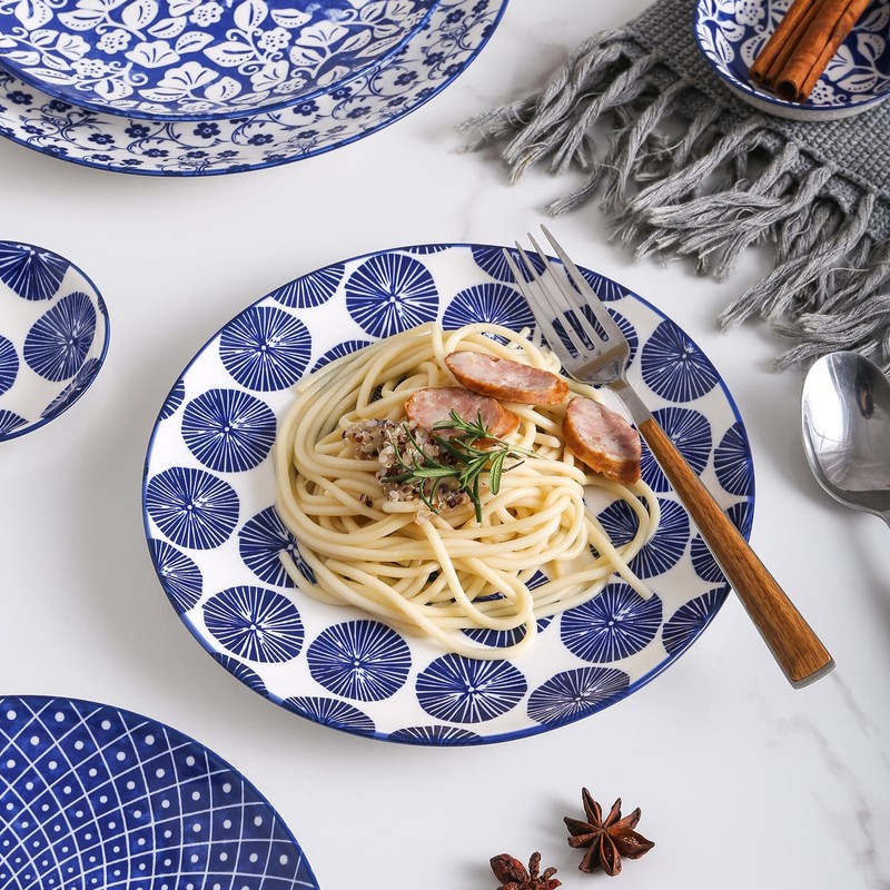 Selamica Ceramic Dinnerware Sets, 16 Pieces Dishes Set for 4,