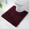 FLOLEOPA Luxury Toilet Rug, U-Shaped Shaggy Contour Mat for Bathroom,
