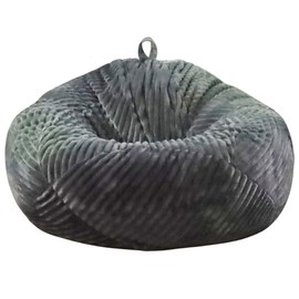 Bestenrose No Filling Bean Bag Chair for Children and Adults Only Cover for Sofa Stuffed Animals (Dark Grey, XL)