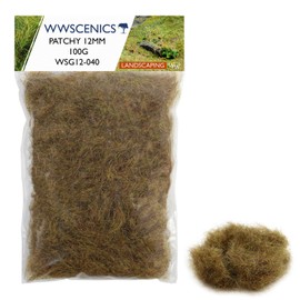 WWS War World Scenics WWScenics | 12mm Patchy Static Grass | 100g | WSG12-040 | Realistic Model Scenery Material