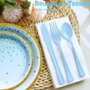 joy akkess 150 Pack Blue Plastic Silverware, Light Blue Plastic
