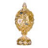 danila-souvenirs Glamorous Style Carved Easter Egg with Flowers and Butterfly