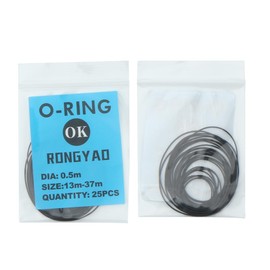 Generisch 5-Pocket Watch Seal 0.5 mm/0.6 mm/0.7 mm/0.8 mm/0.9 mm O-Ring Waterproof Rubber Seal for Watch Back Cover Case Watchmaker Repair Tools Accessories, black