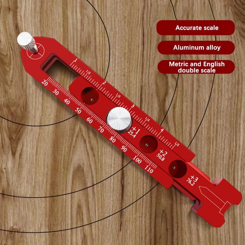 Woodworking Aluminum Alloy Circular Drawing Tool,Fixed-Point Marking Gauge Woodworking Compass
