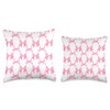 Coquette Aesthetic Pink Gingham Bow Grandmillennial Girly Throw Pillow