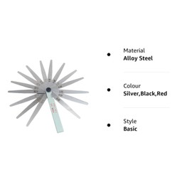 TRIXES Metric 17 Blade Steel Feeler Gauge 0.02-1.0mm Spark Plug Measuring Tool