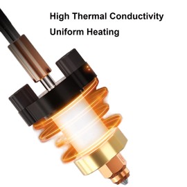 HysiPrui 3D Printer K1C Hotend Assembled Ceramic Hot End Kit High Temperature Resistance to 300°C Hotend/Print Head Replacement with One-Piece Copper Alloy Nozzle, for K1C