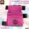 Graintex SS2623 2 Pocket Children Tool Pouch Pink Color Suede