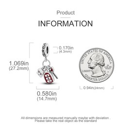 Parmuz 925 Sterling Silver Charm for Bracelet Necklace for Women Dangle Love Heart Clover Couple Travel Charm Beads Pendants DIY Jewelry Gift