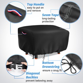Safipotts Pizza Oven Cover Compatible with Blackstone 2238 Pizza Oven, 600D Heavy Duty Waterproof Pizza Oven Covers, Pizza Oven Outdoor Cover with Handle & Drawstring, Black (23‘’L x 22‘’W x 10''L)