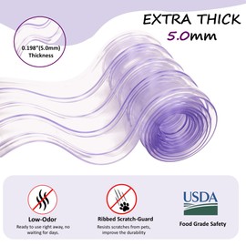 Awoco Pet Door Flap 8in x 5ft, 0.198" (5mm) Thick Clear PVC Vinyl Strip for Pet Doors, Weatherproof, Less Odor, Scratch-Resistant, Easy Cut and Install, Made in USA, Fits Doghouse & Cat Doors