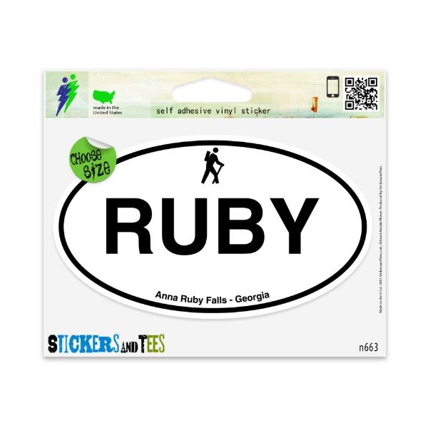 Anna Ruby Falls Oval Vinyl Car Bumper Window Sticker 3"