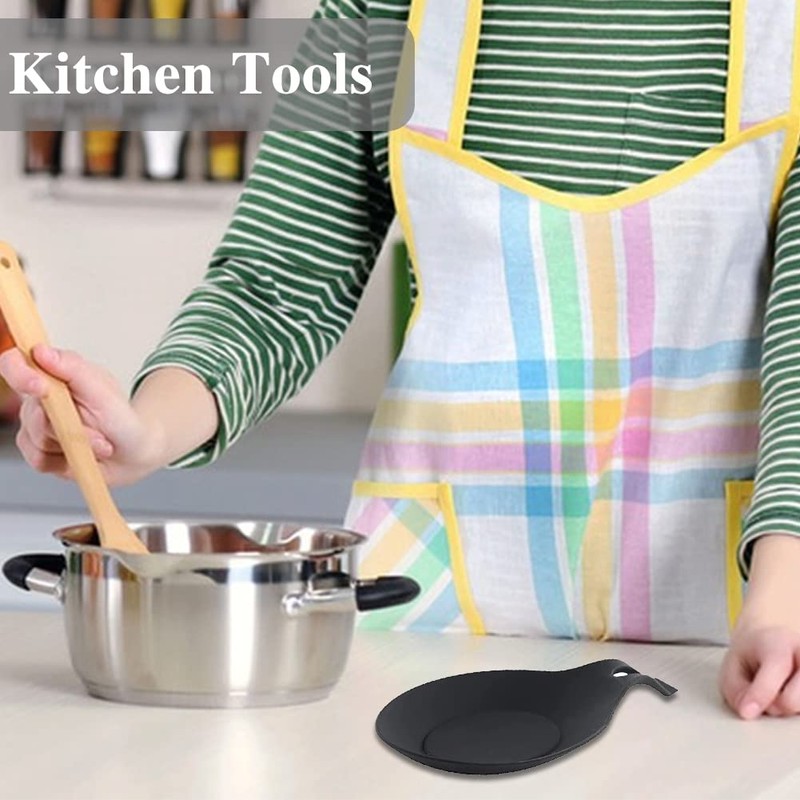 Silicone Spoon Rest - 3 Pcs Heat Resistant, Large Holder