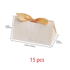 ONEBO Pack of 15 Candy Boxes Wedding Candy Boxes Paper Candy Boxes with Bow for Tying for Wedding Birthday Party