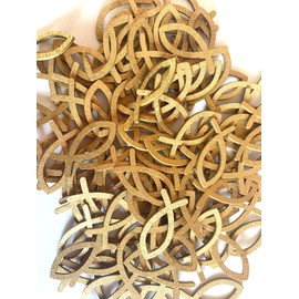 Pack of 144 Wooden Fish Scatter Decoration,Communion Decoration,Boy Girl Christening,Wooden Fish Scatter Item Decoration for Christening First Communion Confirmation Christmas Birthday