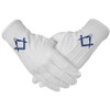 deDecoml Masonic Gloves Embroidered With Navy Blue Square & Compass