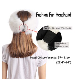 sy soul young Faux Fur Headband with Elastic for Women's Winter Earwarmer Earmuff(One size,White)