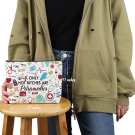 PYOUL Paramedical Personnel Gift Only Hot B*tches are Paramedics Makeup Bag EMT Cosmetic Bag Paramedic Graduation Gift (B*tches are Paramedics)