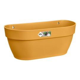 elho Vibia Campana Wall Basket 35 - Planter for Balcony & Outdoor - Ø 35.0 x H 14.8 cm - Yellow/Honey Yellow