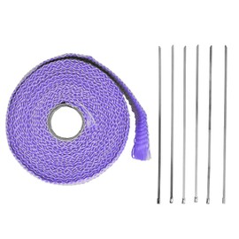 Exhaust Wrap, 5m Exhaust Heat Wrap Roll Insulation Tape Glass Fiber Shield Tape with Alloy Steel Tie for Car Motorcycle(purple)
