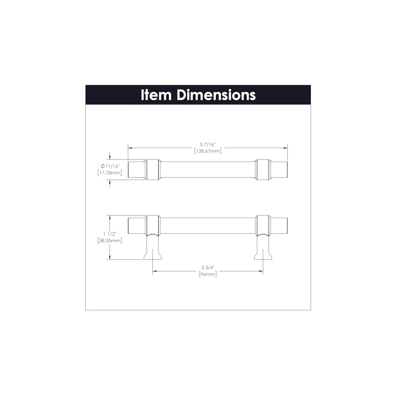 Hickory Hardware 1 Pack Solid Core Kitchen Cabinet Pulls, Luxury