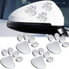 MINGZE 4pcs 3D Chrome Dog Paw Footprint Car Sticker, Auto