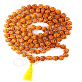 Original 5 Mukhi Rudraksha Mala 108 Natural Beads Mala for Meditation & Mantra Chanting (Jaap) | Handmade Five Face Rudraksha Mala 108 Beads for Men and Women (10mm, 16.5 inch)