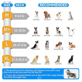 Upgraded Inflatable Dog Cone Collar for Dogs After Surgery,Adjustable Soft Elizabethan Collar for Medium Large Dogs,Comfortable Dual-Ring Dog Cone with Detachable Transparent Anti-Licking Shield(L)