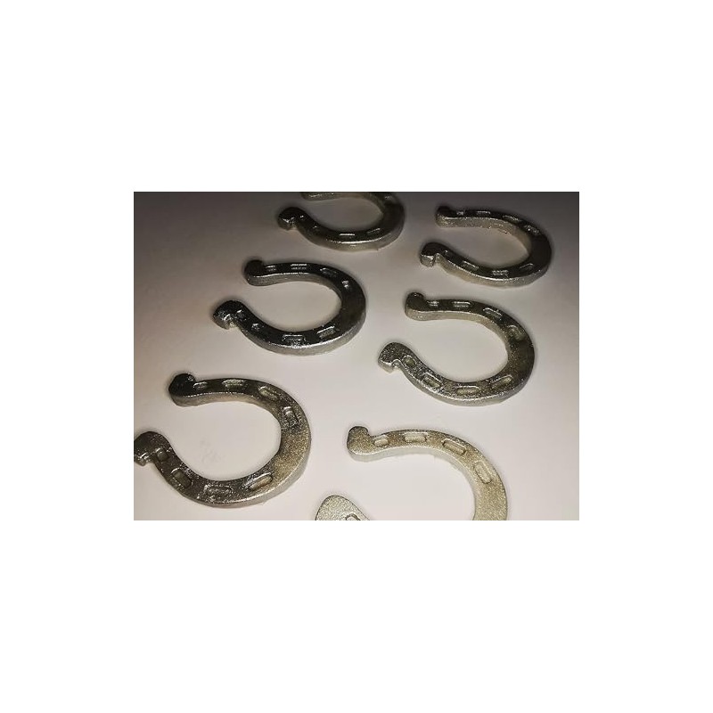 6 Handmade Edible Lucky Silver Horseshoes, Cupcake Sugarpaste Decorations by
