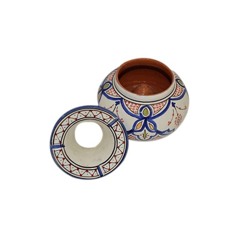Ceramic Ashtrays Smokeless Exquisite Large Glazed White & Blue
