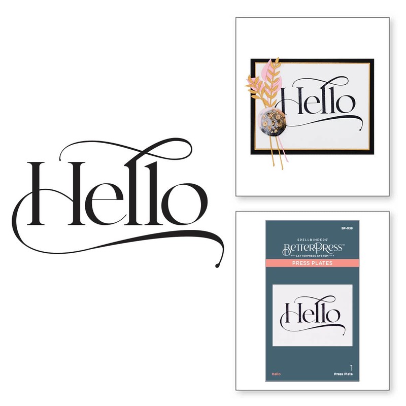 Spellbinders Hello Betterpress Plate, Metal, ONE