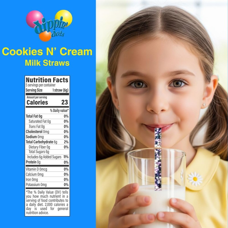 Dippin’ Dots Magically Flavored Milk Straws - Cookies N’ Cream,